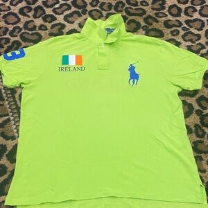 Polo by Ralph Lauren Lime Green Polo Shirt with Blue Logo